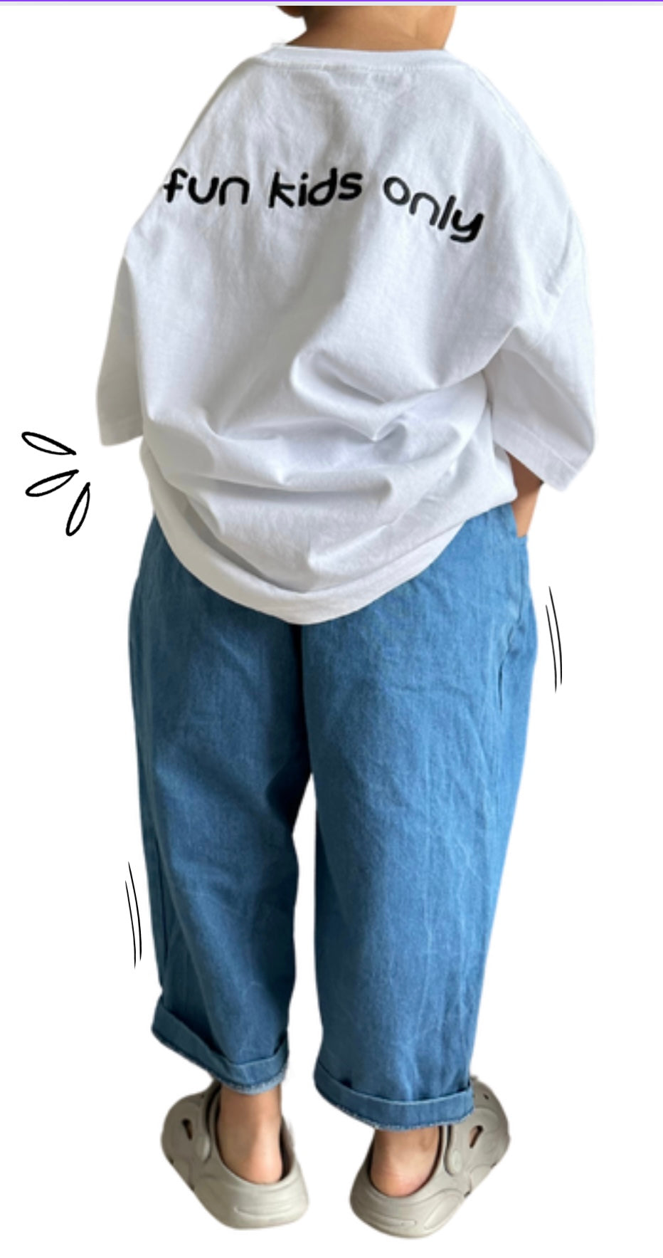 T-shirt oversize "fun kids" - blanc