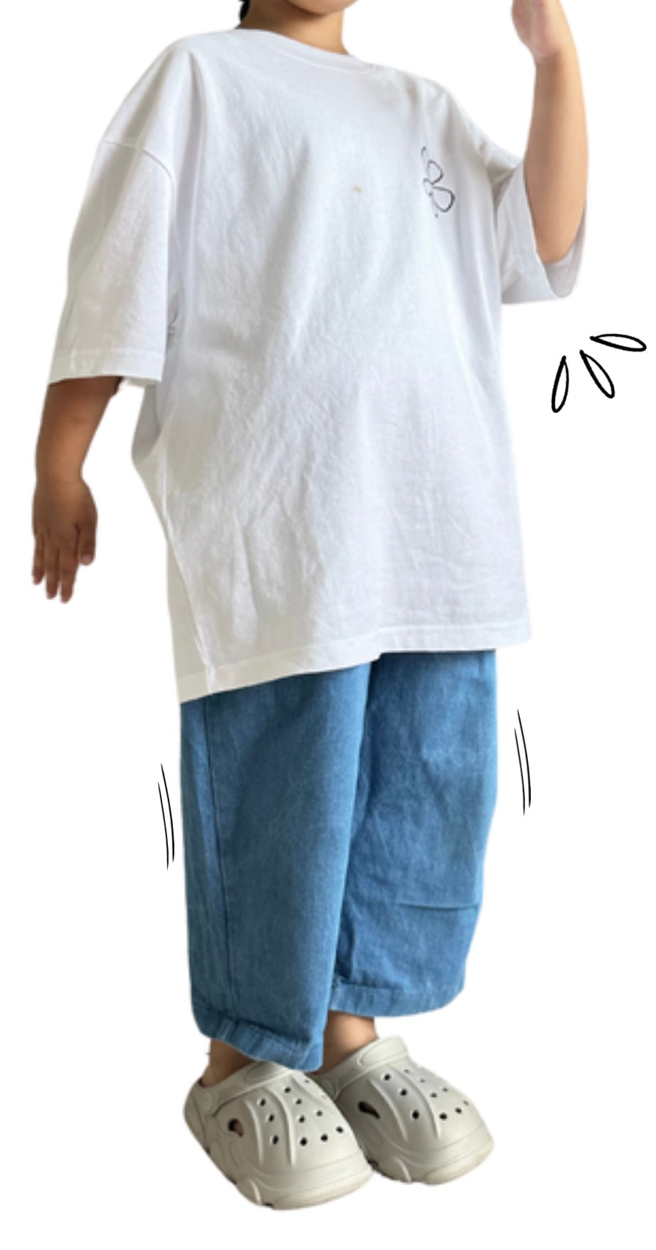 T-shirt oversize "fun kids" - blanc