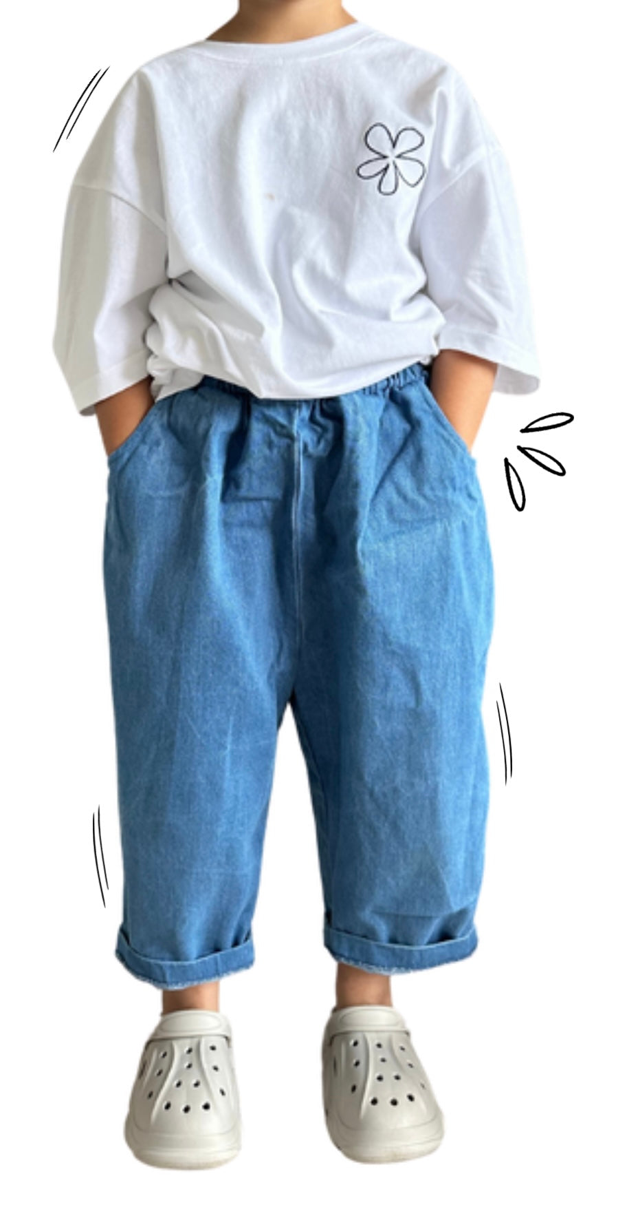 T-shirt oversize "fun kids" - blanc