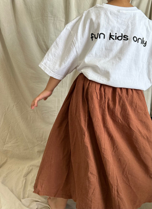 T-shirt oversize "fun kids" - blanc