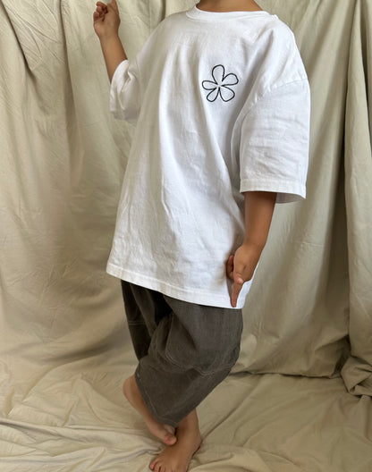 T-shirt oversize "fun kids" - blanc