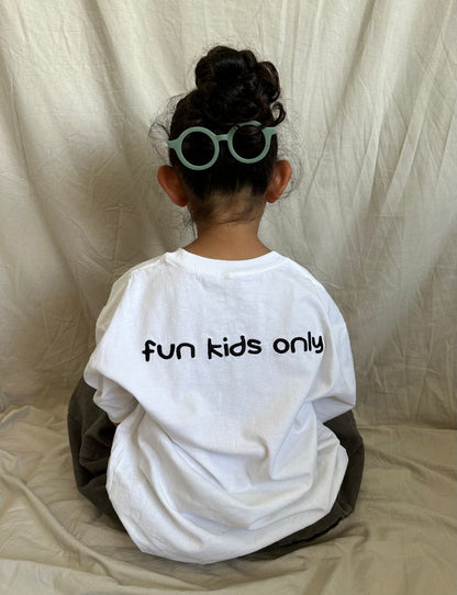 T-shirt oversize "fun kids" - blanc