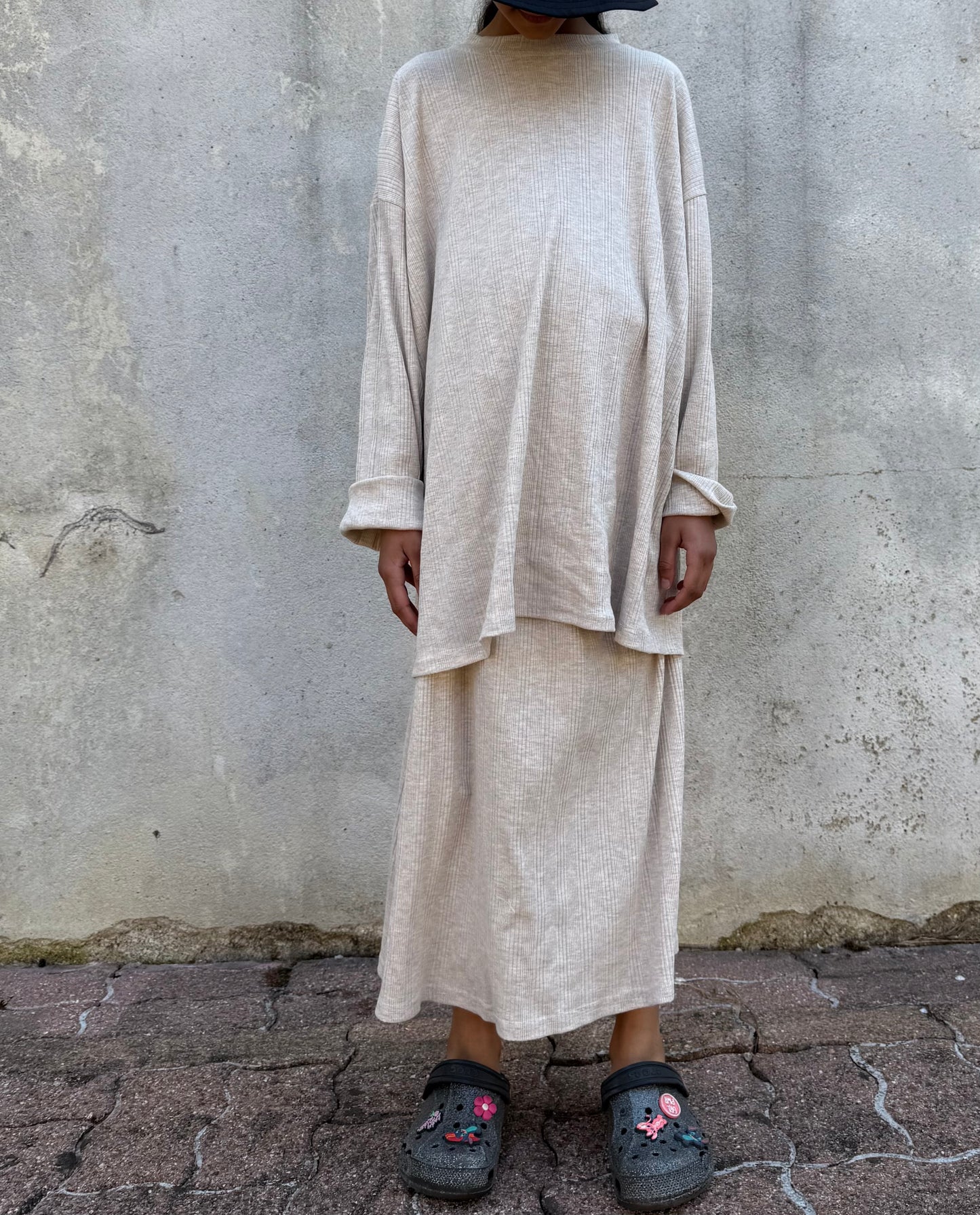 PRECOMMANDE Jupe ribbed - beige