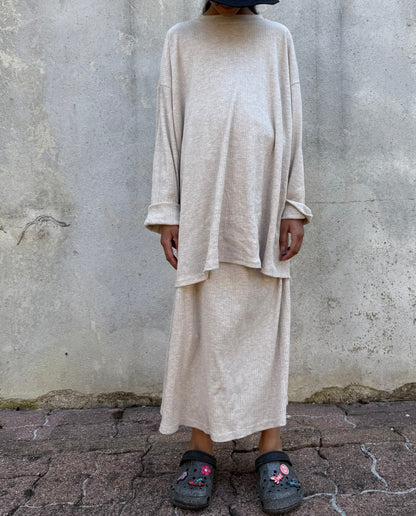 PRECOMMANDE Jupe ribbed - beige