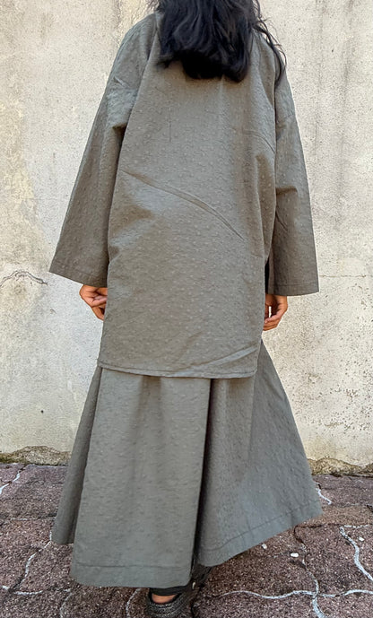 PRECOMMANDE Kimono flowy - brodé kaki