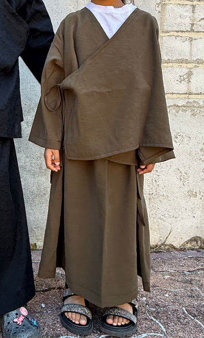 Kimono flowy - kaki