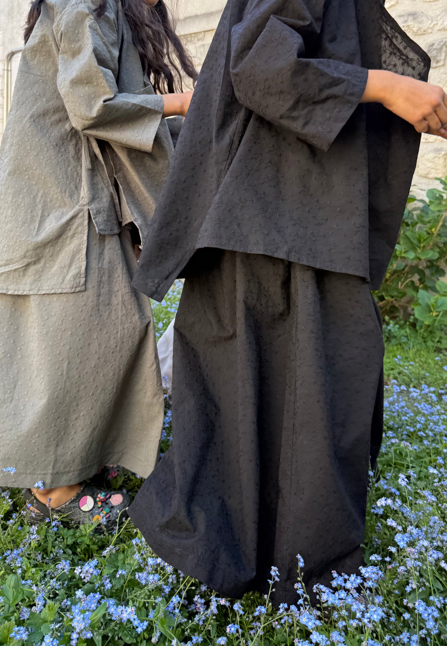 PRECOMMANDE Kimono flowy - brodé kaki