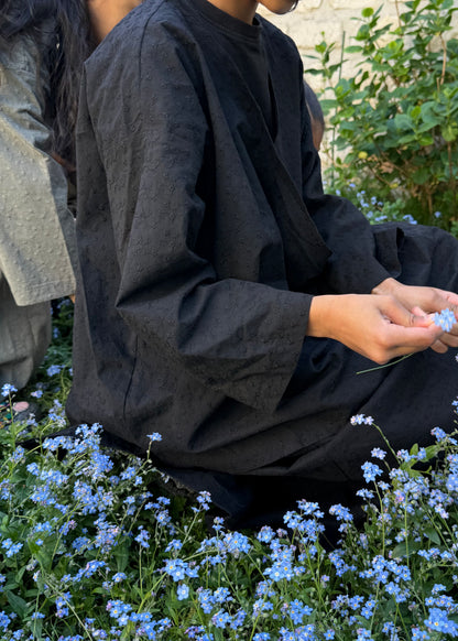 PRECOMMANDE Kimono flowy - brodé noir