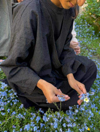 PRECOMMANDE Kimono flowy - brodé noir