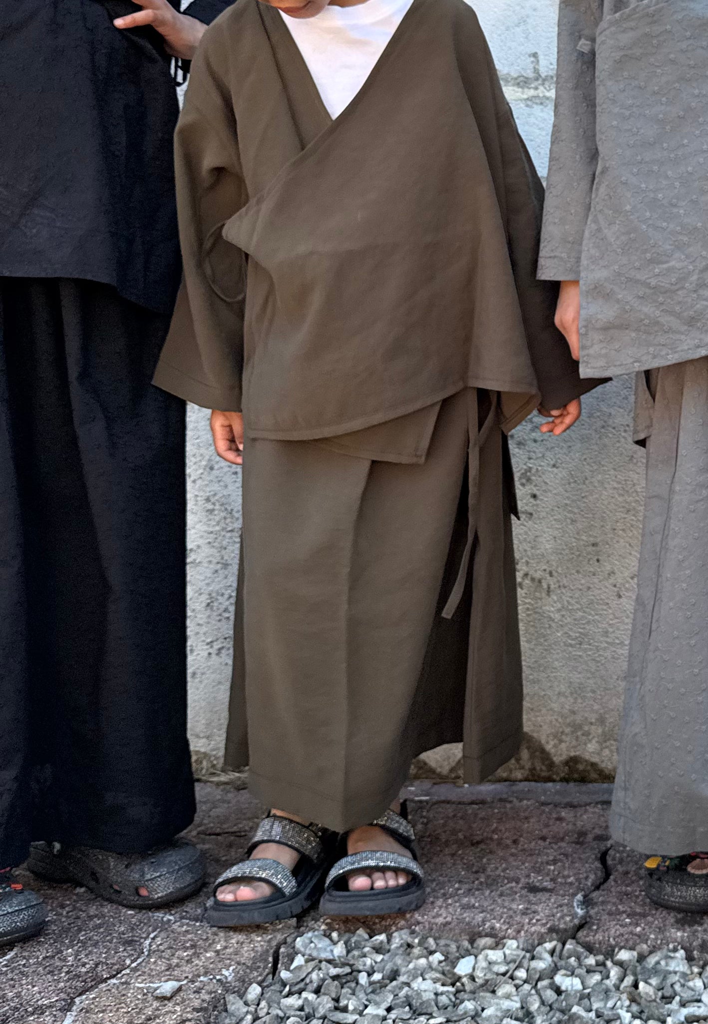 Kimono flowy - kaki