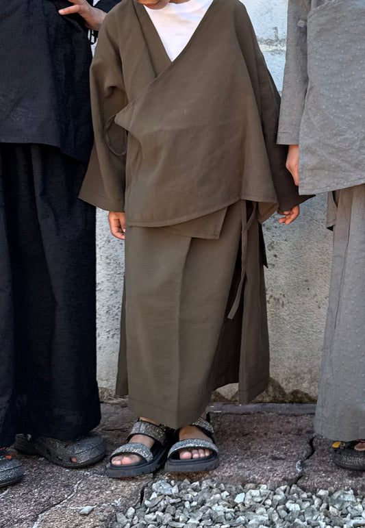 Kimono flowy - kaki