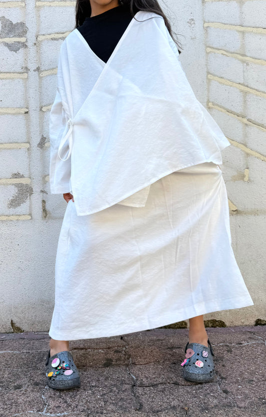 Jupe flowy - blanc