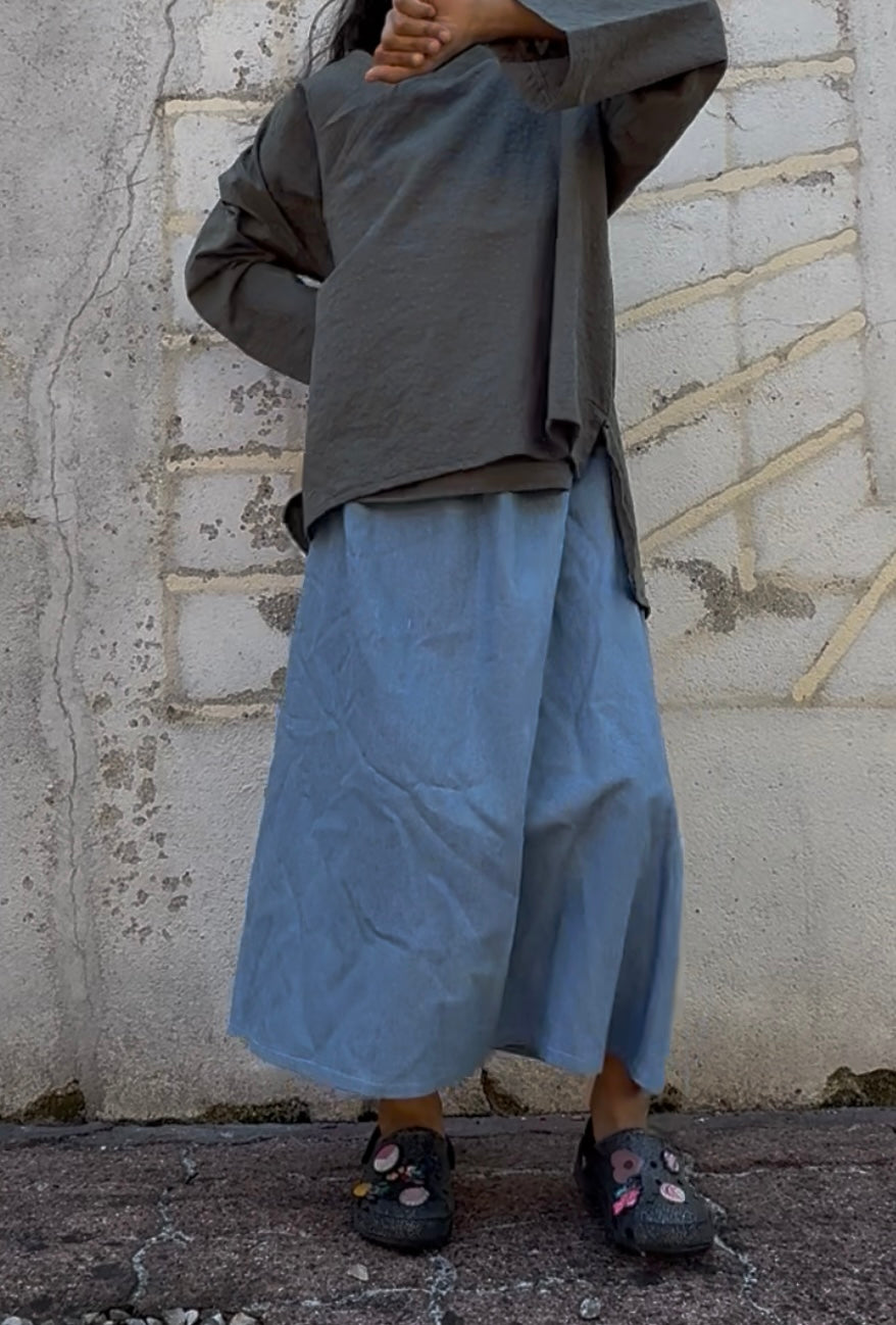 PRECOMMANDE Kimono flowy - brodé kaki