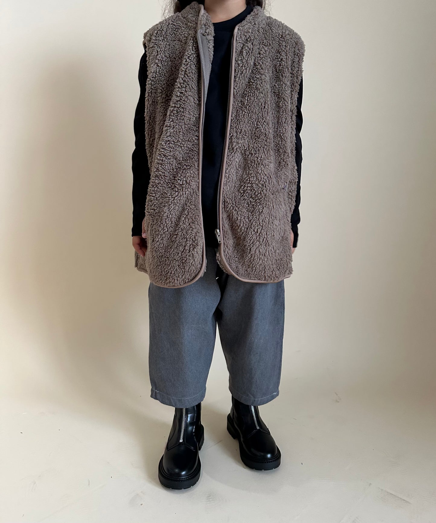 Gilet cocooning - taupe
