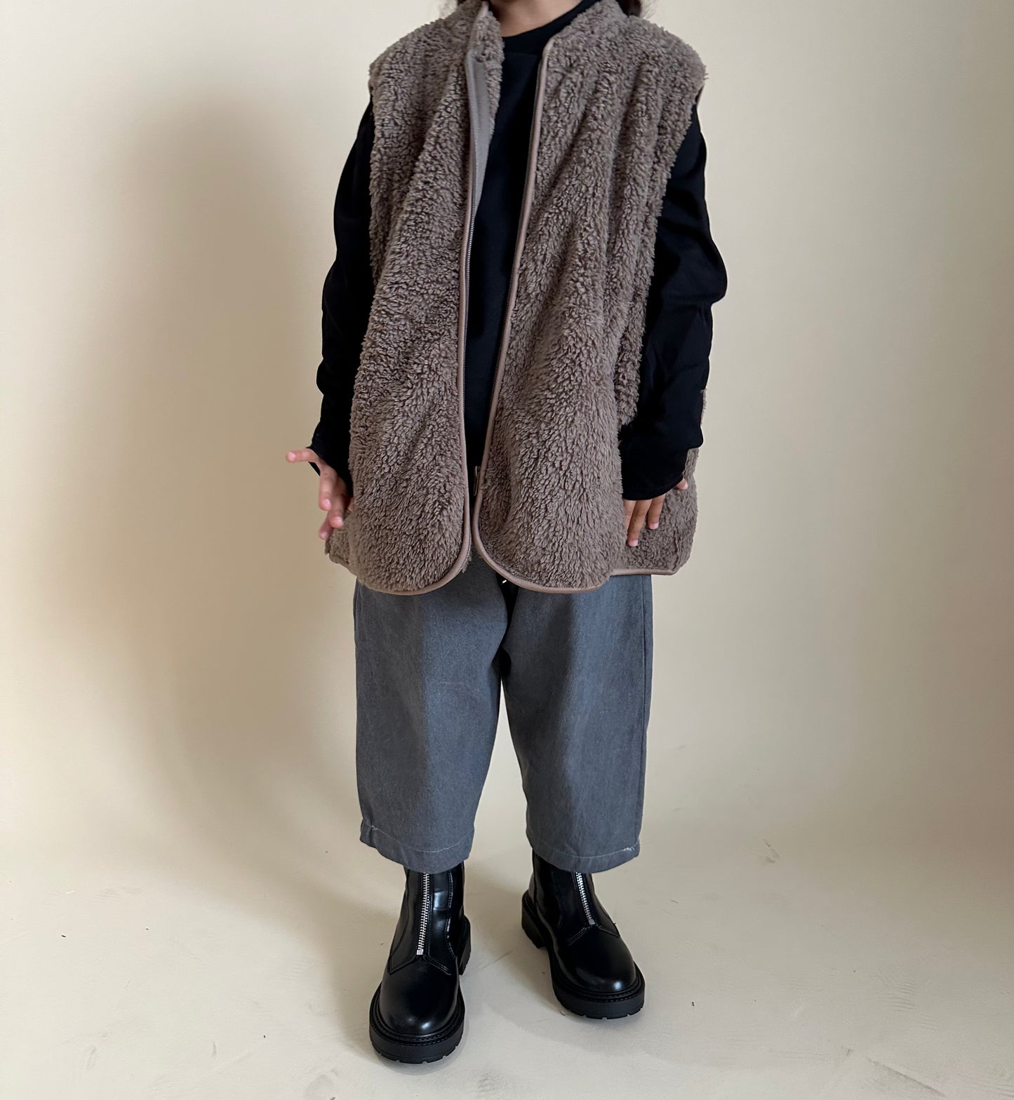 Gilet cocooning - taupe