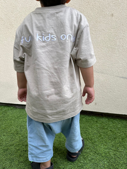 T-shirt oversize "fun kids" - beige